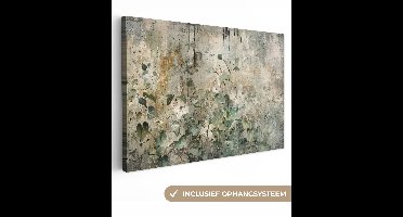 Canvas schilderij 60x40 cm - Wanddecoratie Bloemen - Bladeren - Abstract - Modern - Muurdecoratie woonkamer - Slaapkamer decoratie - Kamer accessoires - Schilderijen op canvas