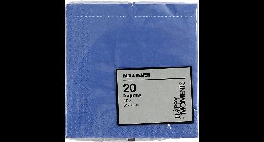 Servetten, witte achterkant, afm 33x33 cm, lichtblauw, 20 stuk/ 1 doos