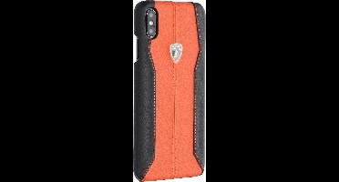Oranje hoesje van Lamborghini - Backcover - D1 Serie - iPhone Xs Max - Genuine Leather - Echt leer