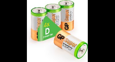 GP Super Alkaline D Mono LR20 1,5V- 4 stuks D batterijen