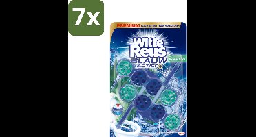 7 x Witte Reus Toiletblok Blauw Actief Eucalyptus 2 stuks per verpakking - Toiletblok - Toilet Reinigen - Blauw Water - Eucalyptus Geur - Kalkaanslag Voorkomen