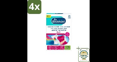 Dr. Beckmann - Anti-Kleur Doorloopdoekjes - Kleurbescherming - Witte en Gekleurde Was - 24 Doekjes - Voordeelverpakking - 4 stuks - Wasdoekjes - Wasmiddelen