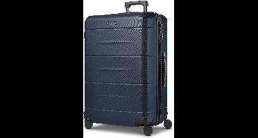 Police London 4 wielen Trolley 74 cm met uitbreidingsplooi - Harde bagage - Combinatieslot - dark navy