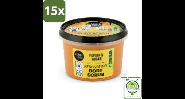 15 x Organic Shop - Body Scrub Papaya - Exfoliërend en Hydraterend - 250 ml - Grootverpakking - Lichaams Scrub - Papaja Scrub - Exfoliërende Scrub - Hydraterende Scrub - Organische Scrub