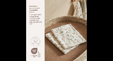 Hydrofiele doeken pre-washed Flower Multicolour 30x30cm - 2-Pack