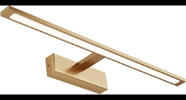 LED Spiegellamp - Kingtron Armin - 12W 900lm - Aanpasbare Lichtkleur CCT - IP44 - Rechthoek - Goud