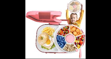Boraboi® Multifunctionele Snackbox voor Kinderen met Draaimechanisme, Herbruikbare Snackorganizer met Vakken en Deksel, Perfect voor Picknicks en Feesten