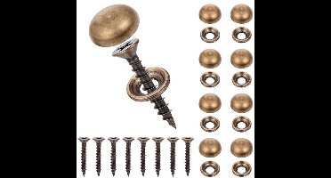 KARZO - Decoratieve messing schroeven met doppen - 8 stuks - zelftappende sierschroeven voor raamschroeven - 15 mm - voor handgemaakte meubels