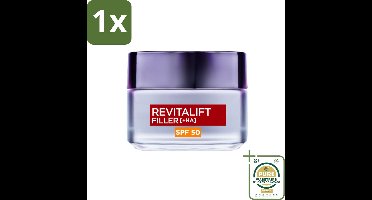 1 x L'Oréal Revitalift Filler Anti-Age Dagcrème SPF 50 50 ml- Anti-aging Crème - Hyaluronzuur Crème - SPF 50 Crème - Rimpelvullende Crème - Dagcrème Voor Huidveroudering