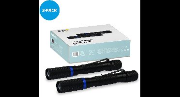 FlinQ Pen Zaklamp - 100 lumen LED lamp - Op Batterijen - Waterbestendige Flashlight - Militaire Zaklamp - Ideaal voor Noodpakket - Geschikt voor Kinderen - 100 meter Zicht - 2 Zaklampen