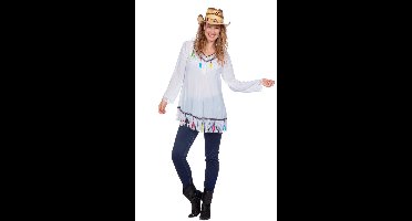 Festival Tuniek Ibiza Met Veren - Maat S