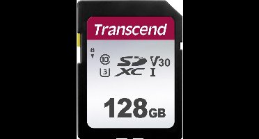 Transcend 300S - Flashgeheugenkaart - 128 GB - Video Class V30 / UHS-I U3 / Class10 - SDXC UHS-I