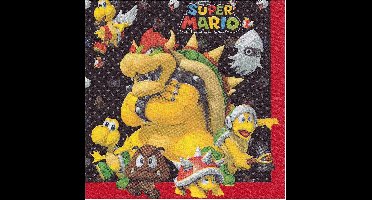 20x stuks Super Mario thema servetten - Kinderfeestjes feestartikelen/verseiring