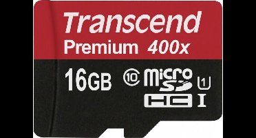 Transcend Premium UHS-I Micro SD kaart 16GB (300x)