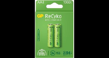 GP Oplaadbare AA Penlite NiMH 1300mAh blister 2