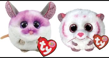 Ty - Knuffel - Teeny Puffies - Colby Mouse & Tabor Tiger