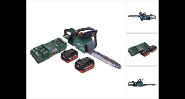 Metabo MS 36-18 LTX BL 40 Accu-kettingzaag 36 V ( 2x 18 V ) 40 cm 22 m/s borstelloos + 2x accu 8.0 Ah + dubbele lader