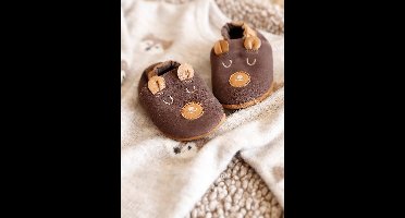 Elastische leren babyschoentjes in soepel leer veel bruin