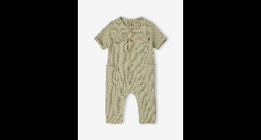Jumpsuit met honingraatmotief baby saliegroen