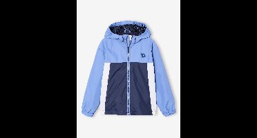 Windjack colorblock voor jongens middenblauw