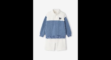 Set short sweater voor jongens middenblauw