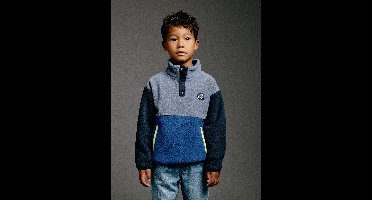 Fleece sweater voor jongens met lange mouwen blauw