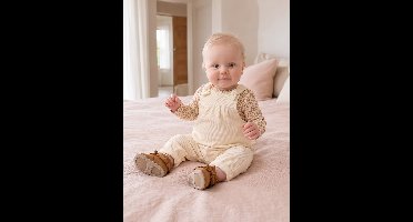 Set tuinbroekje en babybody meisje vanille