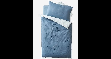 Omkeerbaar baby-dekbedovertrek KLEINE DINO Oeko-Tex¨ blauw