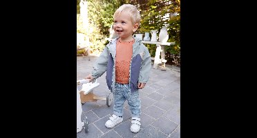 Windjack colorblock voor babyjongens blauwgroen