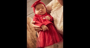 Kerstset voor baby's: jurk, hoofdband en maillot rood