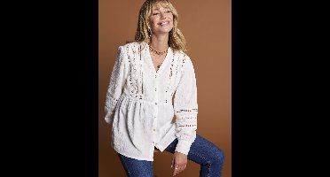 Zwangerschaps- en borstvoedingsblouse in macramé kant ENVIE DE FRAISE wit