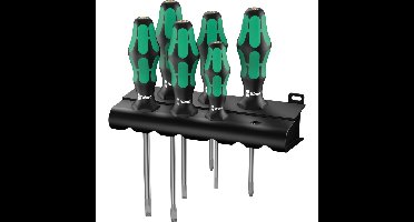 Wera Schroevendraaierset 334/335/6 Kraftform Plus, Lasertip met rek