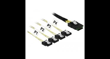 DeLOCK Interne MiniSAS SFF-8087 naar 4x 7-pin SATA adapterkabel
