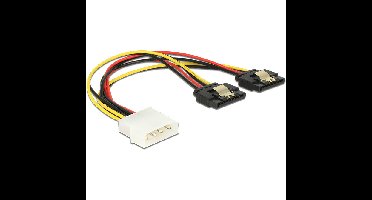 DeLOCK Power Molex 4-pin male naar 2x SATA 15-pin splitterkabel