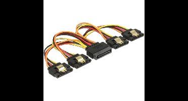 DeLOCK 15-pins SATA power naar 4x 15-pins SATA power kabel