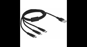 DeLOCK USB Charging cable 3 in 1 for Lightning, micro USB, USB-C kabel