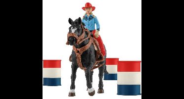 Schleich Farm World - Barrel racing met cowgirl speelfiguur