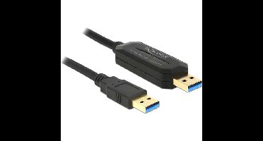 DeLOCK Data Link + KM Switch USB-A 3.2 Gen 1 naar USB-A 3.2 Gen 1 kabel