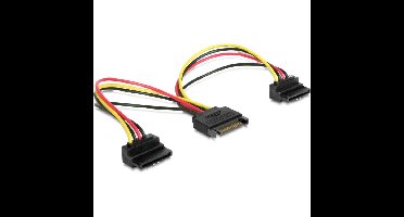 DeLOCK 15-pin SATA (male) naar 2x 15-pin SATA (female) 90° splitterkabel