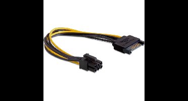 DeLOCK 15-pin SATA (male) naar 6-pin PCIe (male) adapter