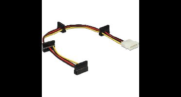 DeLOCK Kabelvoeding Molex 4-pins stekker naar 4x SATA 15-pins adapter