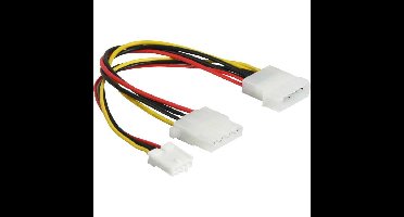 DeLOCK Y-Powerkabel 4pin naar 4pin + 3,5" FDD splitterkabel