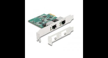 DeLOCK PCI Express x1 Card to 2 x RJ45 2.5 Gigabit LAN RTL8125 netwerkadapter
