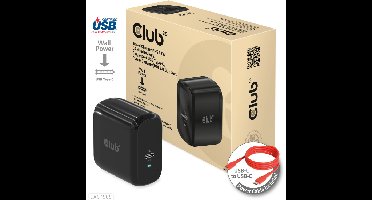 Club 3D Travel Charger PPS 65W GAN technology oplader