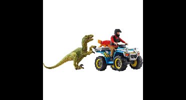 Schleich Dinosaurs - Vlucht op de quad voor Velociraptor speelfiguur