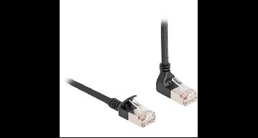 DeLOCK RJ45 Network Cable Cat.6A S/FTP Slim 90° upwards angled / straight 1 m kabel