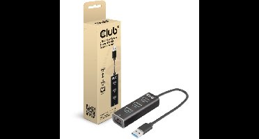 Club 3D USB-A 3.2 Gen1, 3-Ports Hub with Gigabit Ethernet dockingstation