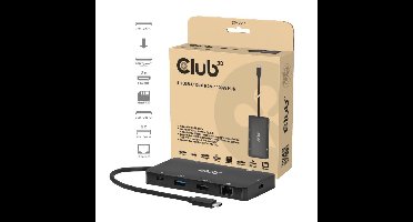 Club 3D 9-1 Dual HDMI Display USB-C Hub PD3.0 100W dockingstation