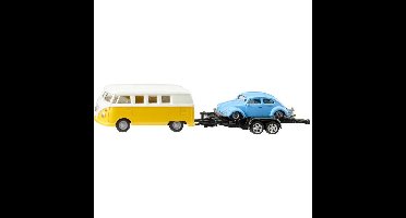 SIKU Super - VW T1 met aanhanger en VW Kever modelvoertuig