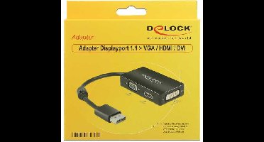 DeLOCK DisplayPort 1.2 naar VGA/HDMI/DVI adapter